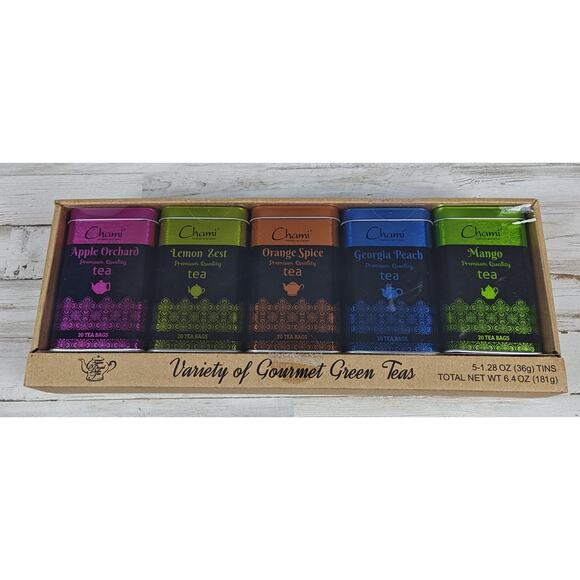 CHAMI Variety Gourmet Green Teas 5-1.28 OZ(36g) Tins Royal Tea Collection - Picture 1 of 10